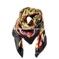 Women's Fashion Square Soft Wrap Digital Printed Twill Lady Silk Scarf